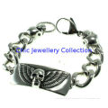 Friendship Link Stainless Steel Bracelets With Skull For Cool Man